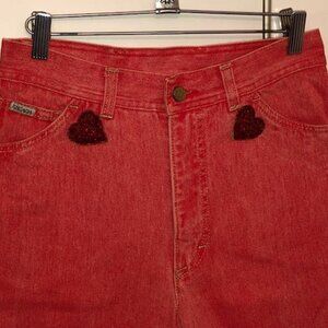 Escada Vintage Jeans Boho Style, Red, Size 38 EU, 6 US